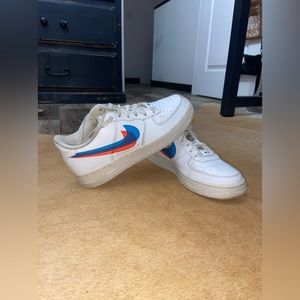 blue & pink air force 1s size 7